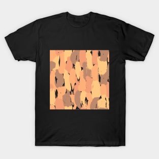 Abstract yellow, orange, brown and black pattern T-Shirt